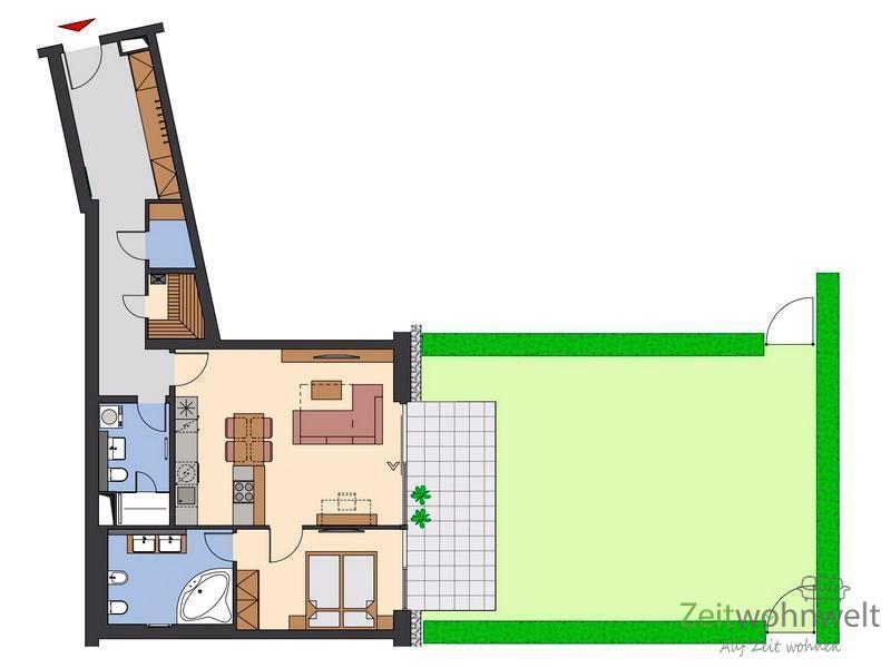 Grundriss mit Garten