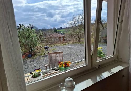 Blick aus der Gartenwohnung
