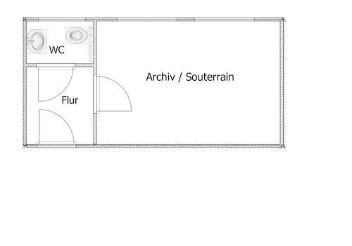 Archiv/Souterrain mit WC+Flur