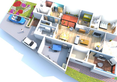 Grundrissskizze 3D
