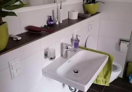Waschbecken/WC im Hauptbad
