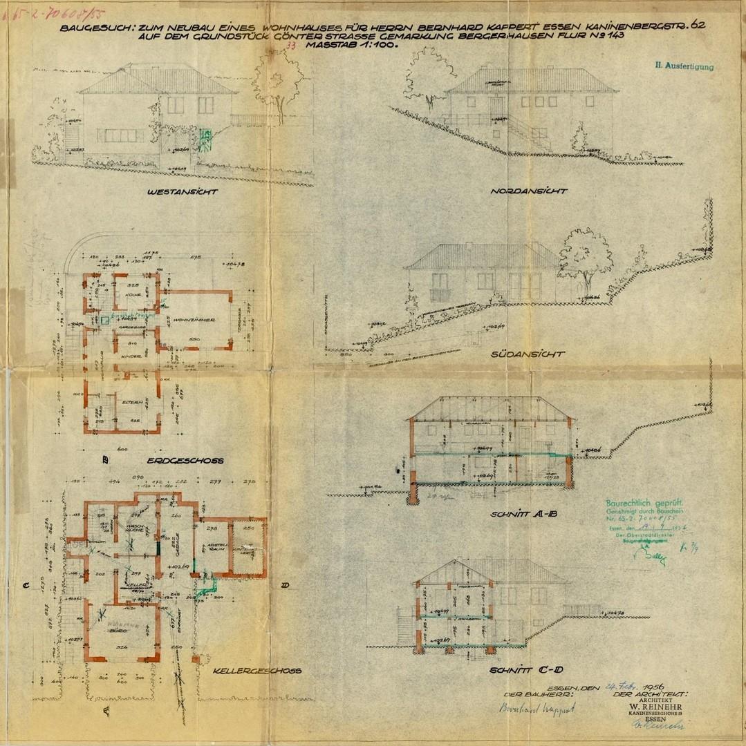Grundriss Bauantrag 1958