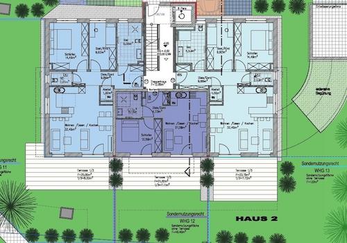Bsp. WE 11 u 12 u 13 EG Haus 2