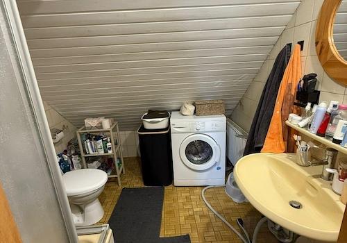 Badezimmer mit Waschmaschine