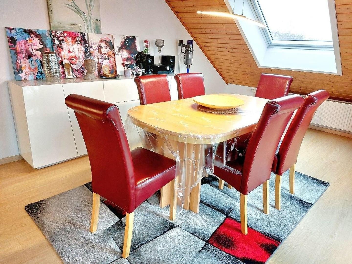 Essbereich im Wohnzimmer