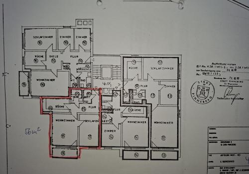 4.OG, Wohnung rot markiert