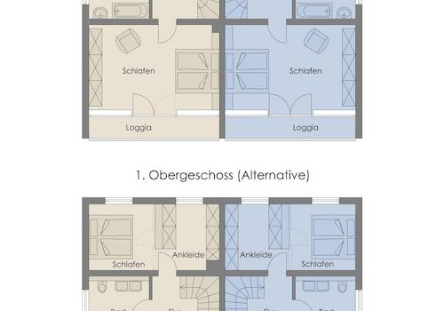 Grundriss 1.Obergeschoss mit Änderungsvorschlägen