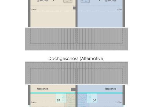Grundriss Dachgeschoss mit Änderungsvorschlag
