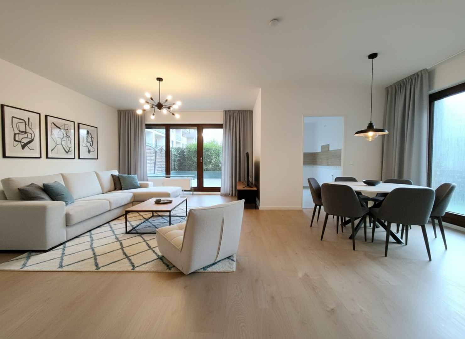 Wohnzimmer (KI-möbliert)