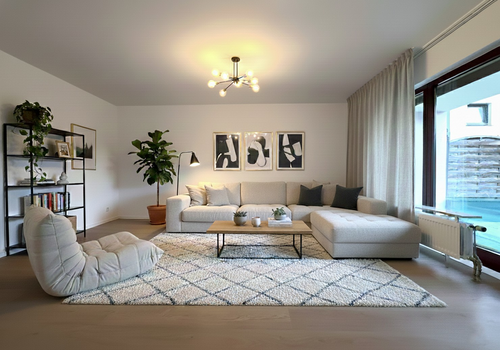 Wohnzimmer (KI-möbliert)