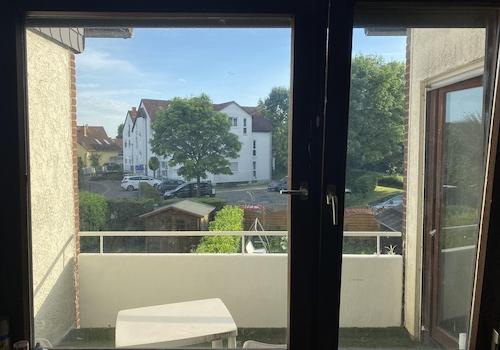 Aussicht auf Garten vom Zimmer