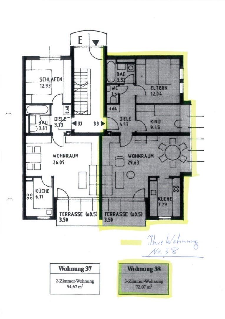 Rechte Wohnung