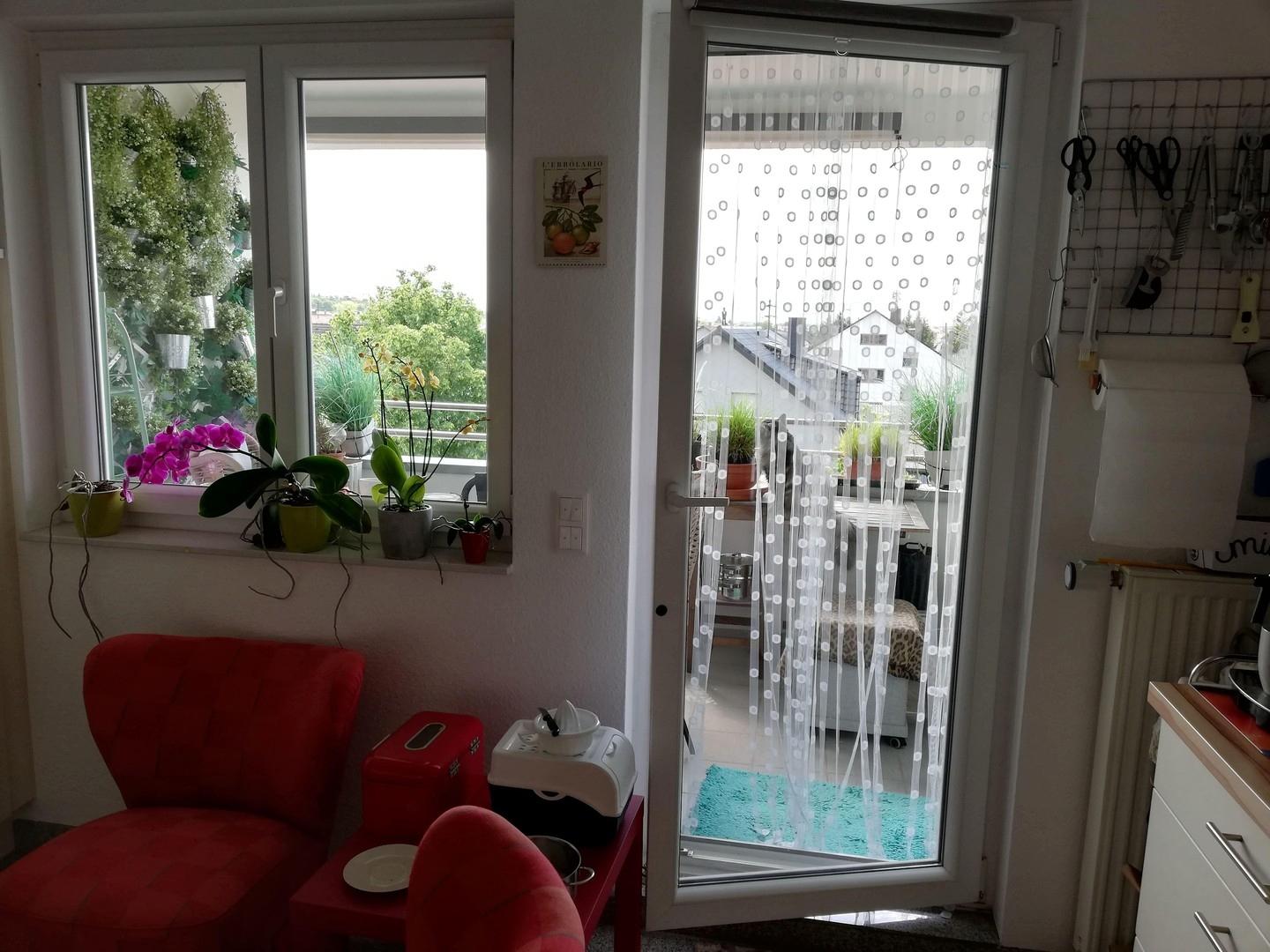 Küche mit Blick Balkon