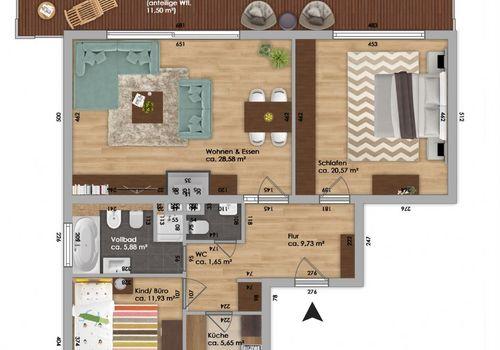 Grundriss Penthouse