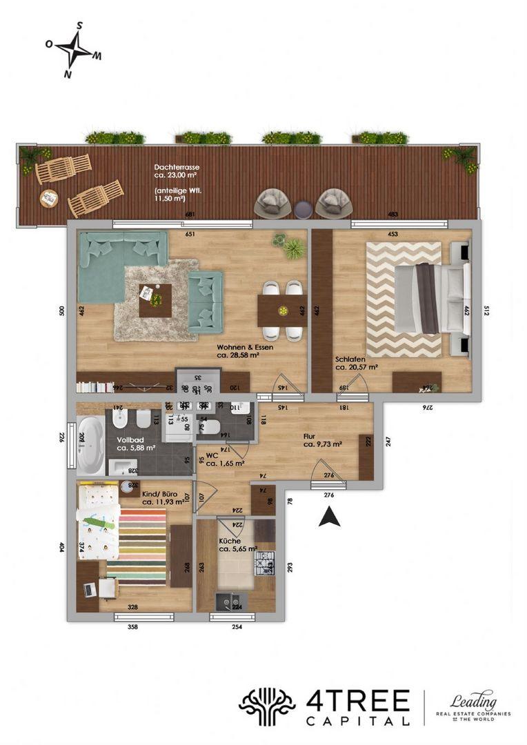 Grundriss Penthouse