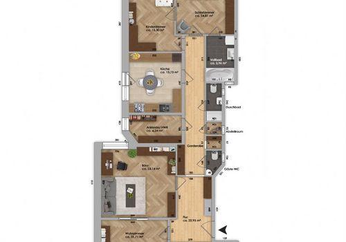 Grundriss der Wohnung