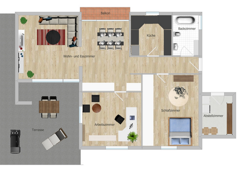 Grundriss mit Ausstattung