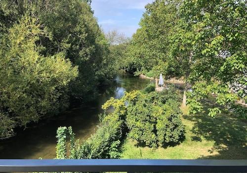 Blick auf Elz vom Balkonzimmer