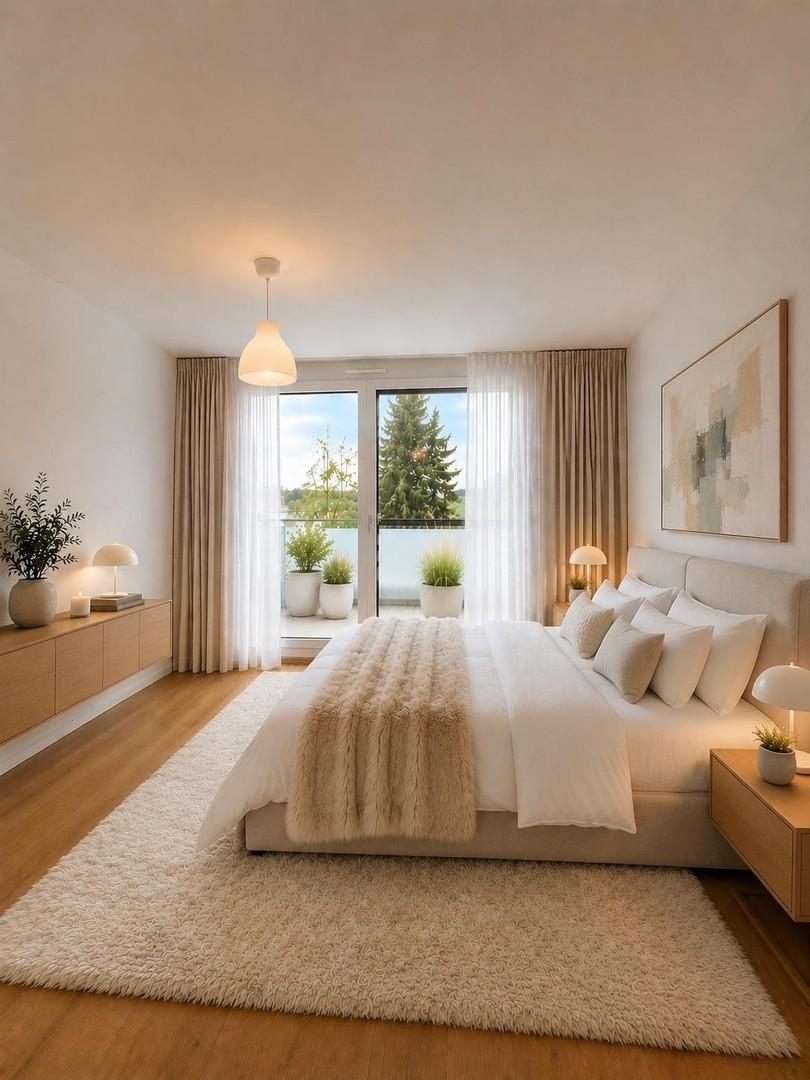 Schlafzimmer mit Balkon