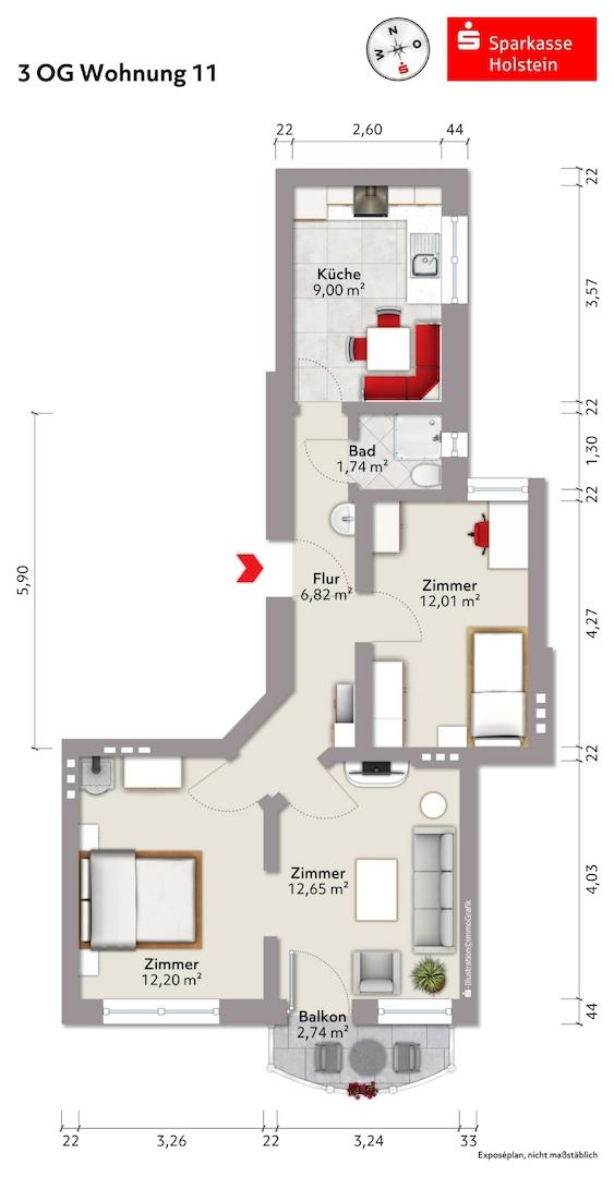 Grundriss Wohnung Nr. 11