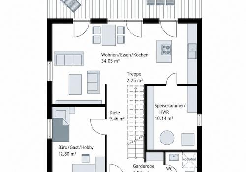 Erdgeschoss ohne Technikraum