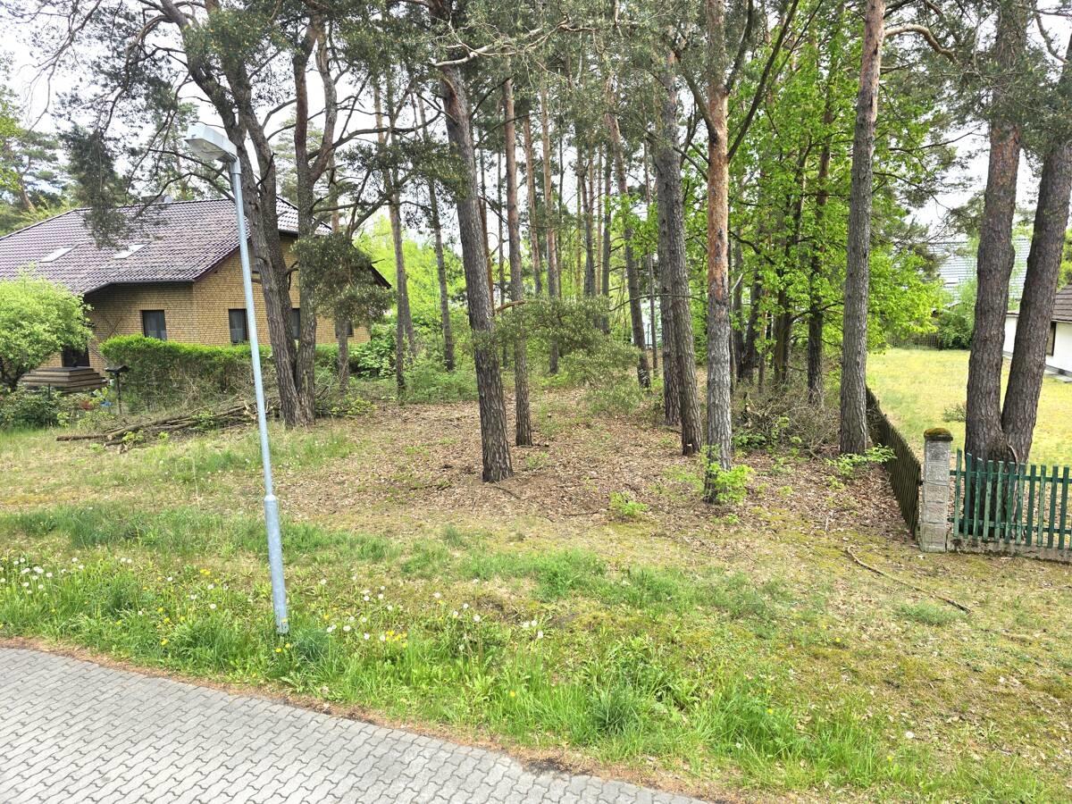 Blick von der rechten Straßenecke auf das Grundstück