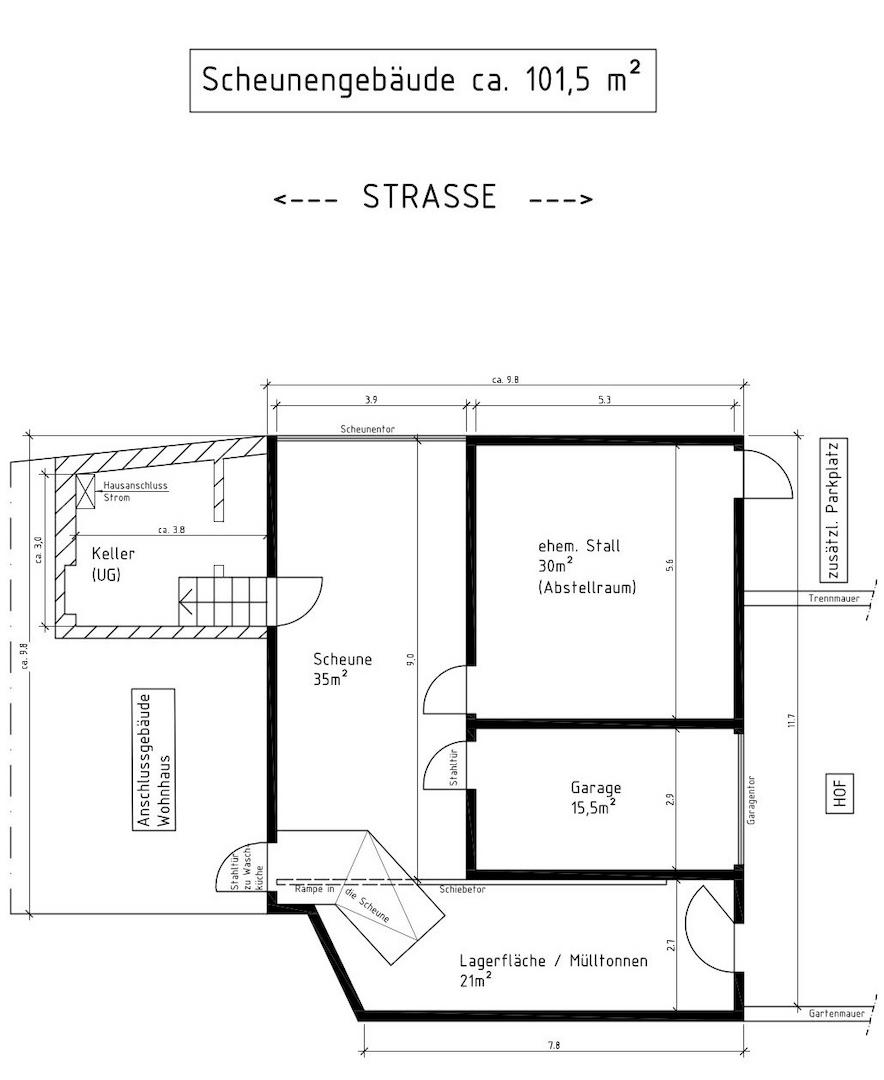 Grundriss Scheunengebäude