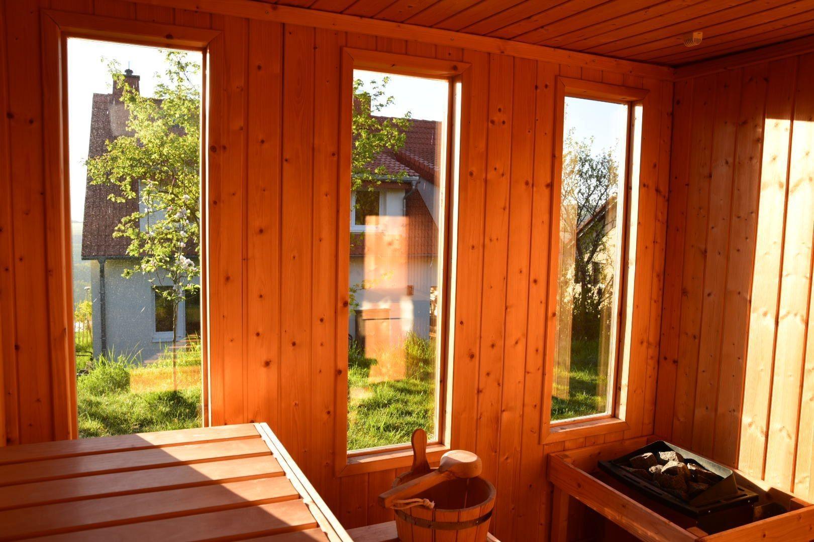 Blick aus der Sauna