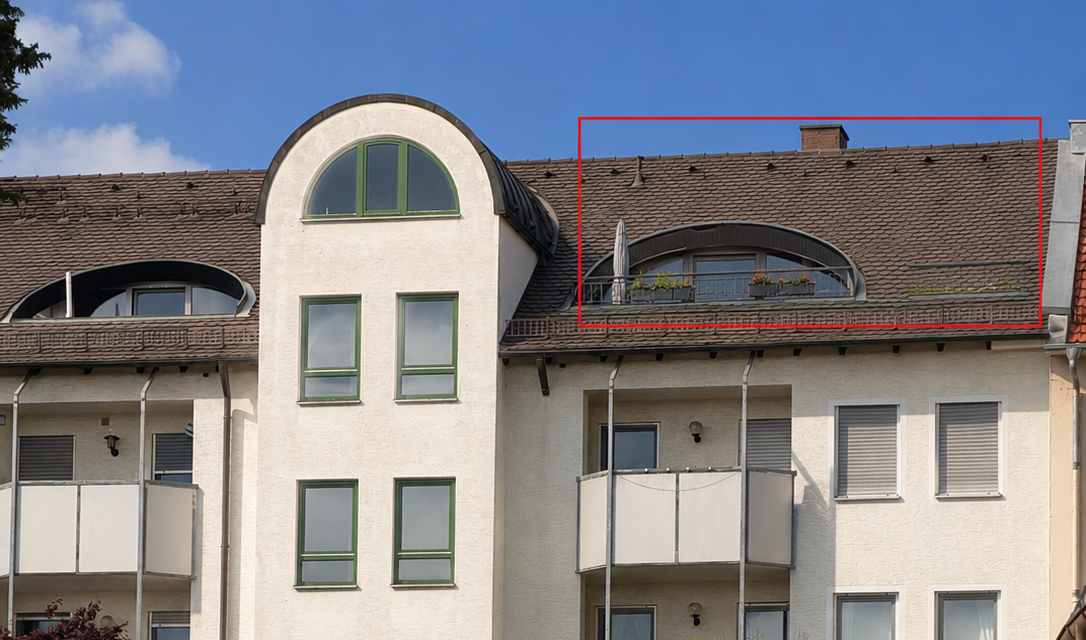 Ansicht Dachloggia