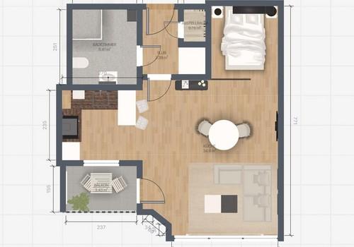 Grundriss inkl. Mobiliar