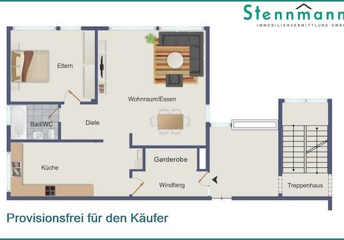 Wohnung im 2. Obergeschoss hinten links