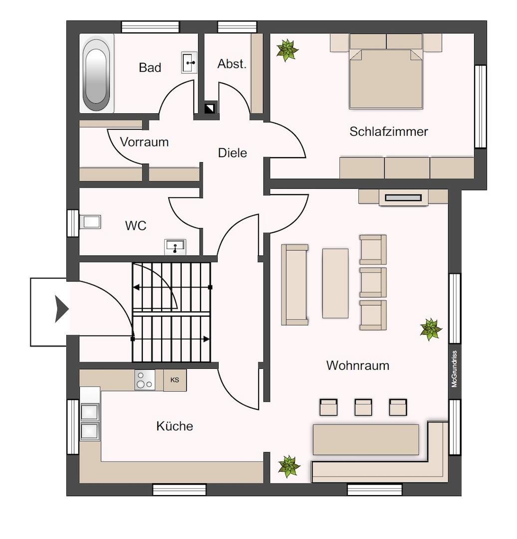 Erdgeschoss Wohnhaus