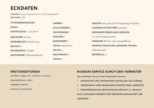 Eckdaten & Inklusivleistungen