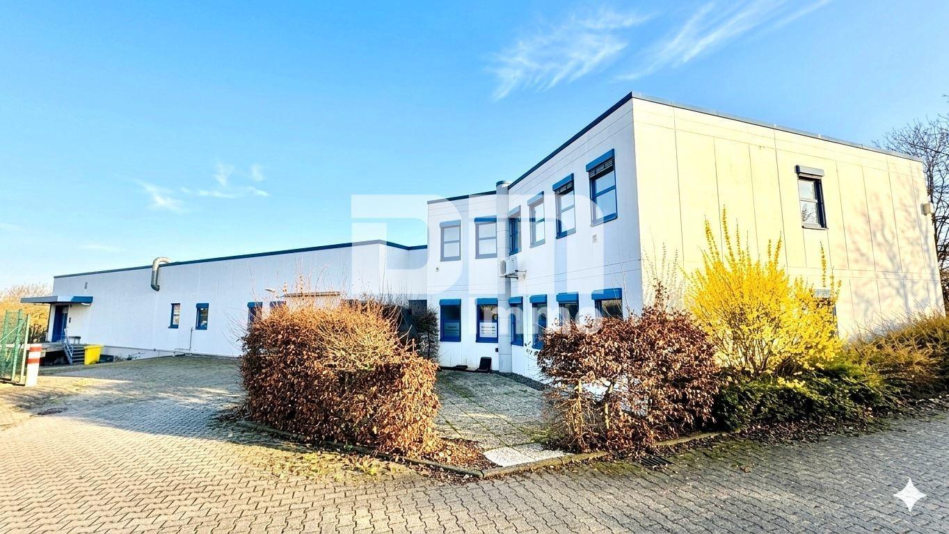 Rückansicht Zufahrt 2 Halle / Terrasse Büro