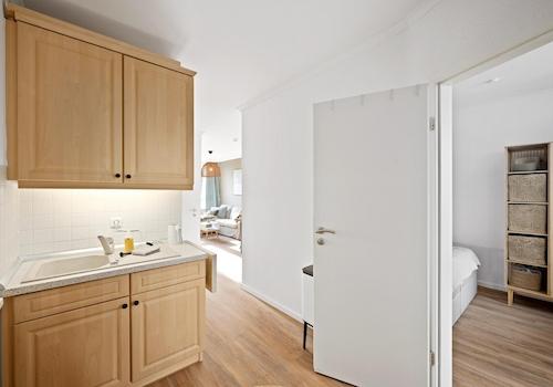 Blick Küche Schlafzimmer