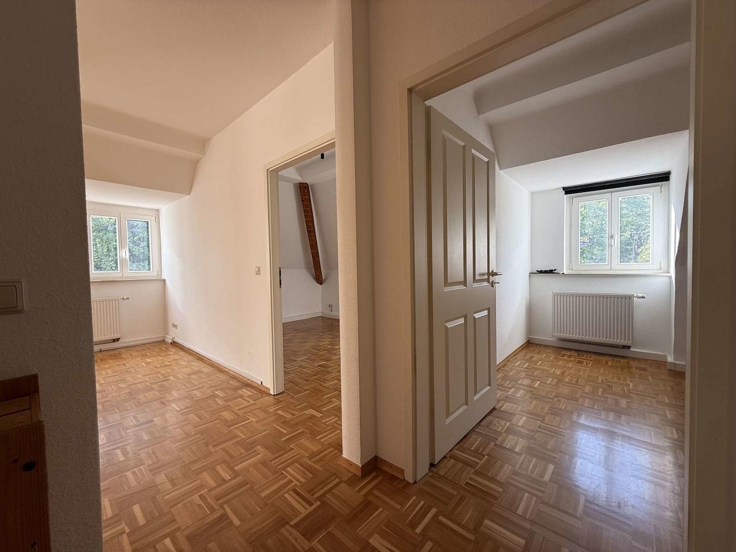Blick zu den beiden Schlafzimmern