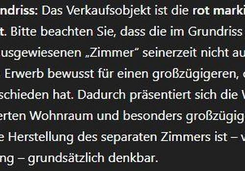 Hinweis Grundriss
