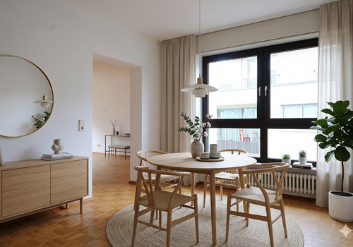 Esszimmer virtuell möbliert