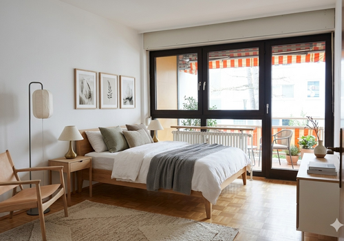 Schlafzimmer virtuell möbliert