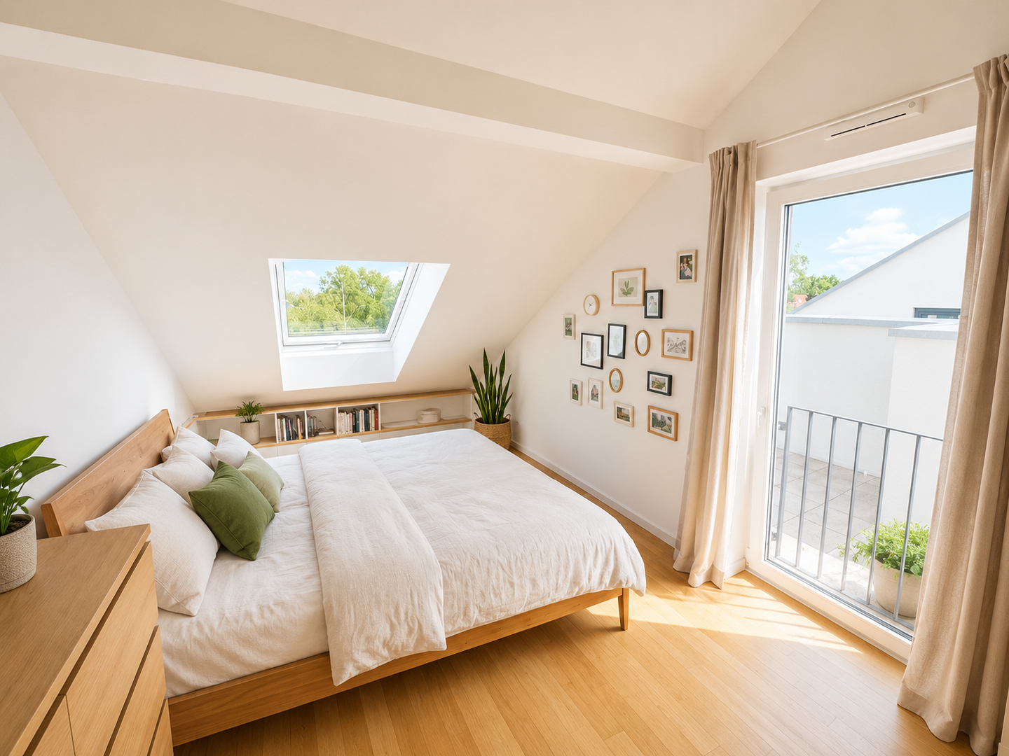 Blick in das Schlafzimmer