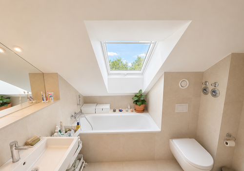 Blick in das Badezimmer
