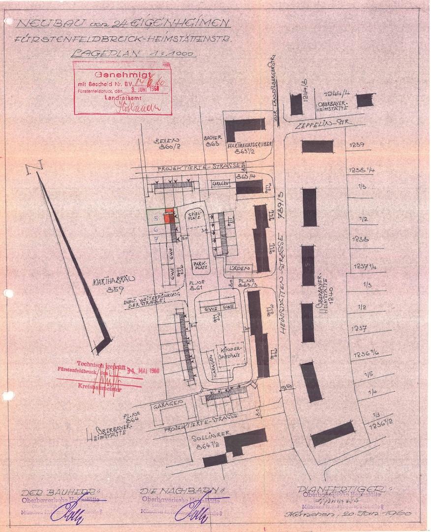 Lageplan von 1960 - REH FFB Ausjagbogen 12_0005