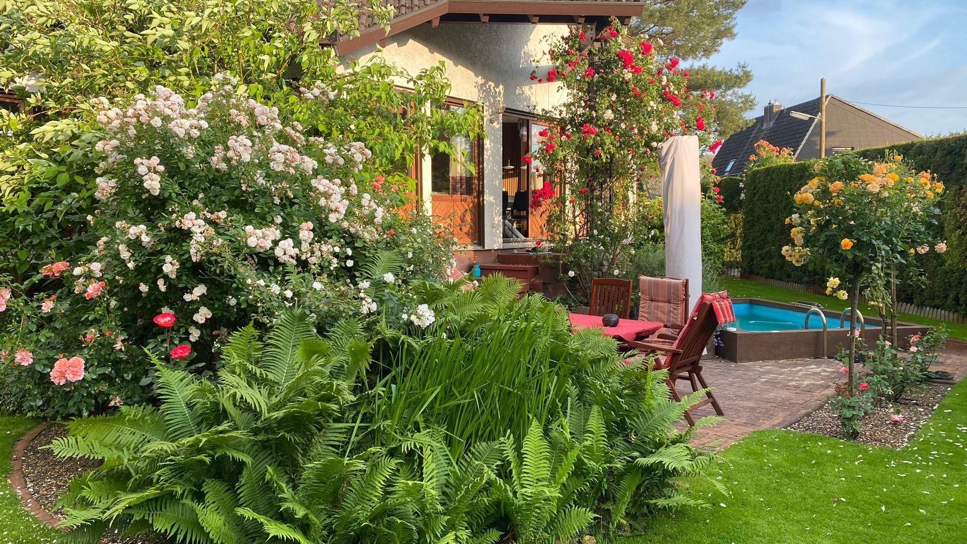 Rosengarten auf Terrasse