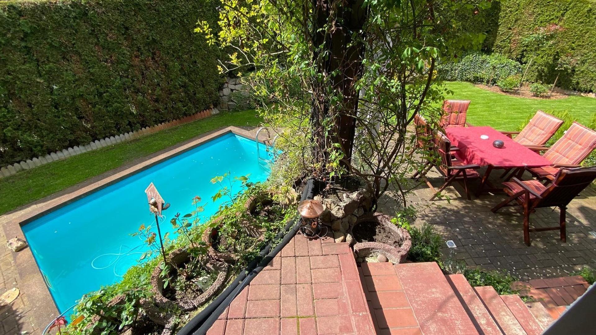 Blick Terassentür in denGarten