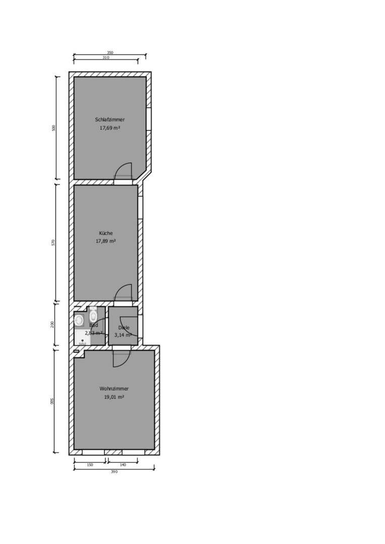 Grundriss mit ca. Maßen