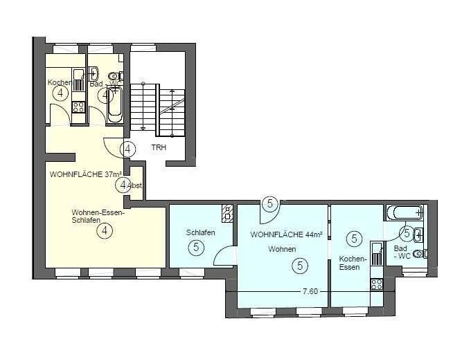 Grundriss WE 4 + 5