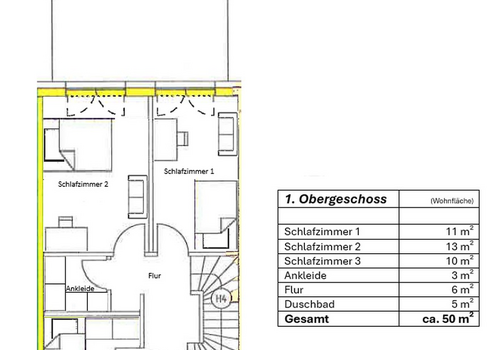 1. Obergeschoss Grundriss
