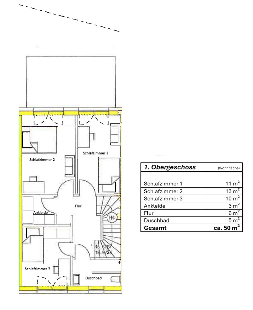 1. Obergeschoss Grundriss