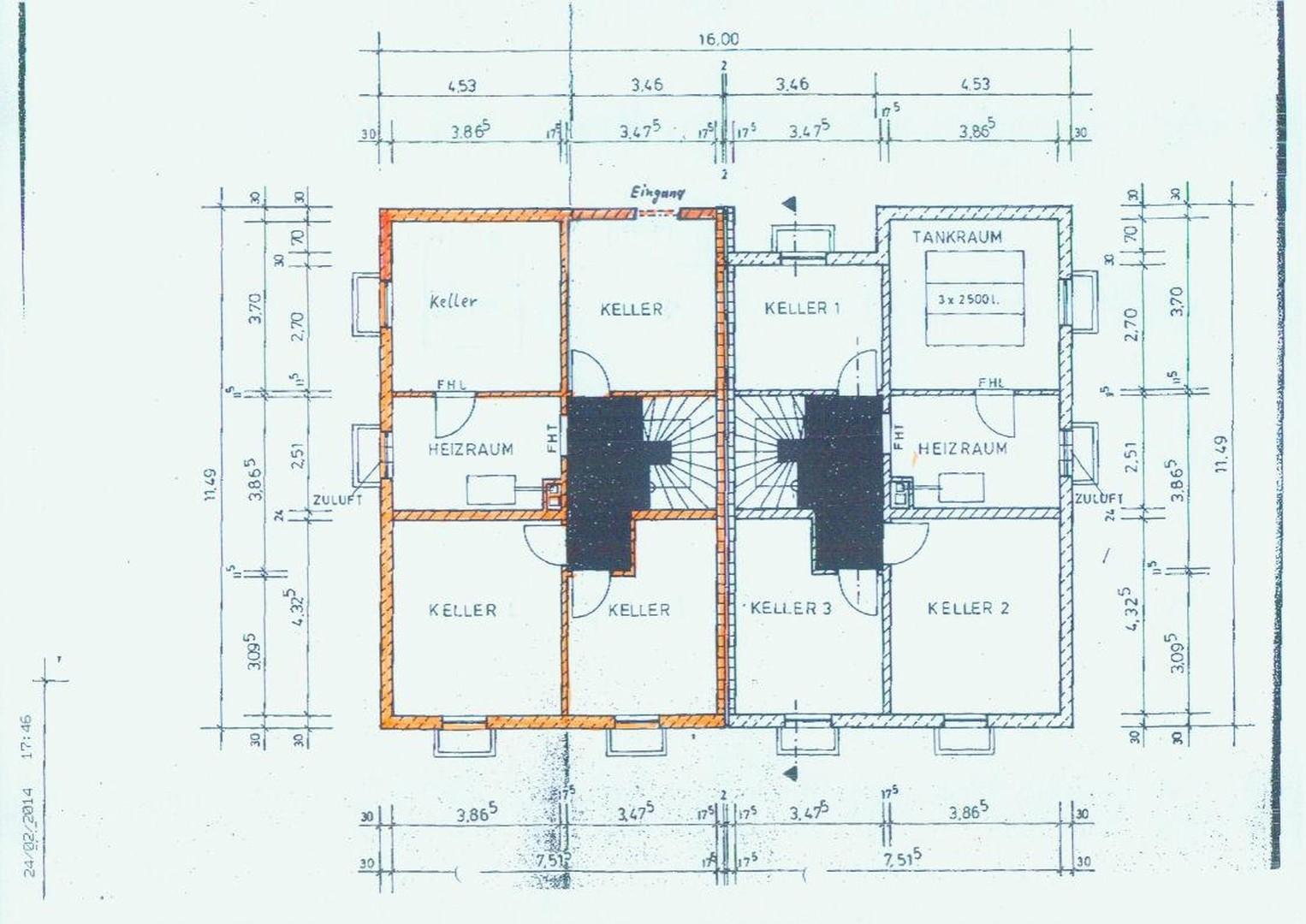 Grundriss Kellerräume