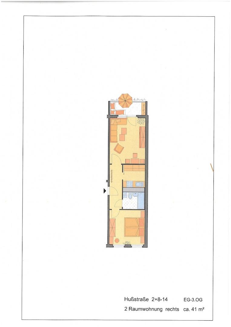 Grundriss mit Möblierung